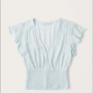 Abercrombie Smocked Waist Flutter Sleeve Blouse